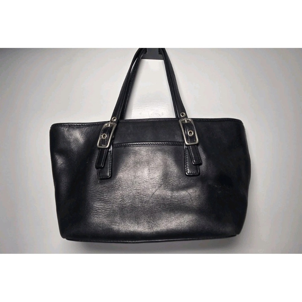 Vintage Coach 9846 Mini Market Tote Black Leather Shoulder Bag Y2K USA Era